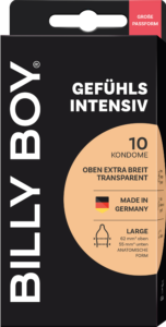 Gefühlsintensiv - Kondomschachtel der Marke BILLY BOY