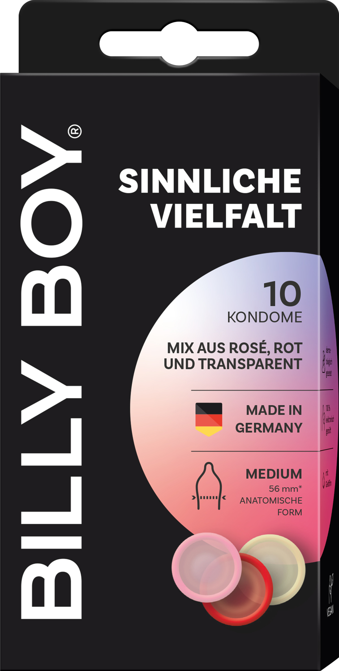 Sinnliche Vielfalt - Kondomschachtel der Marke BILLY BOY