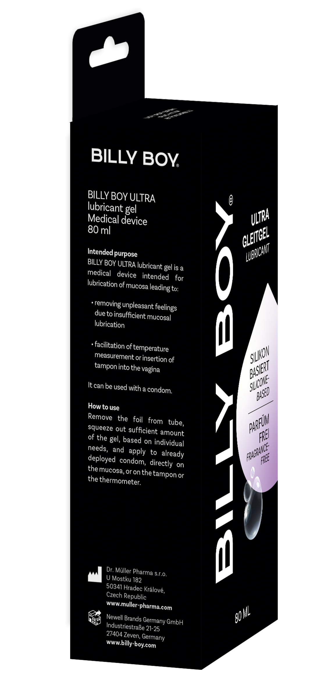 Billy Boy ULRTA Gleitgel 80 ml Verpackung hinten