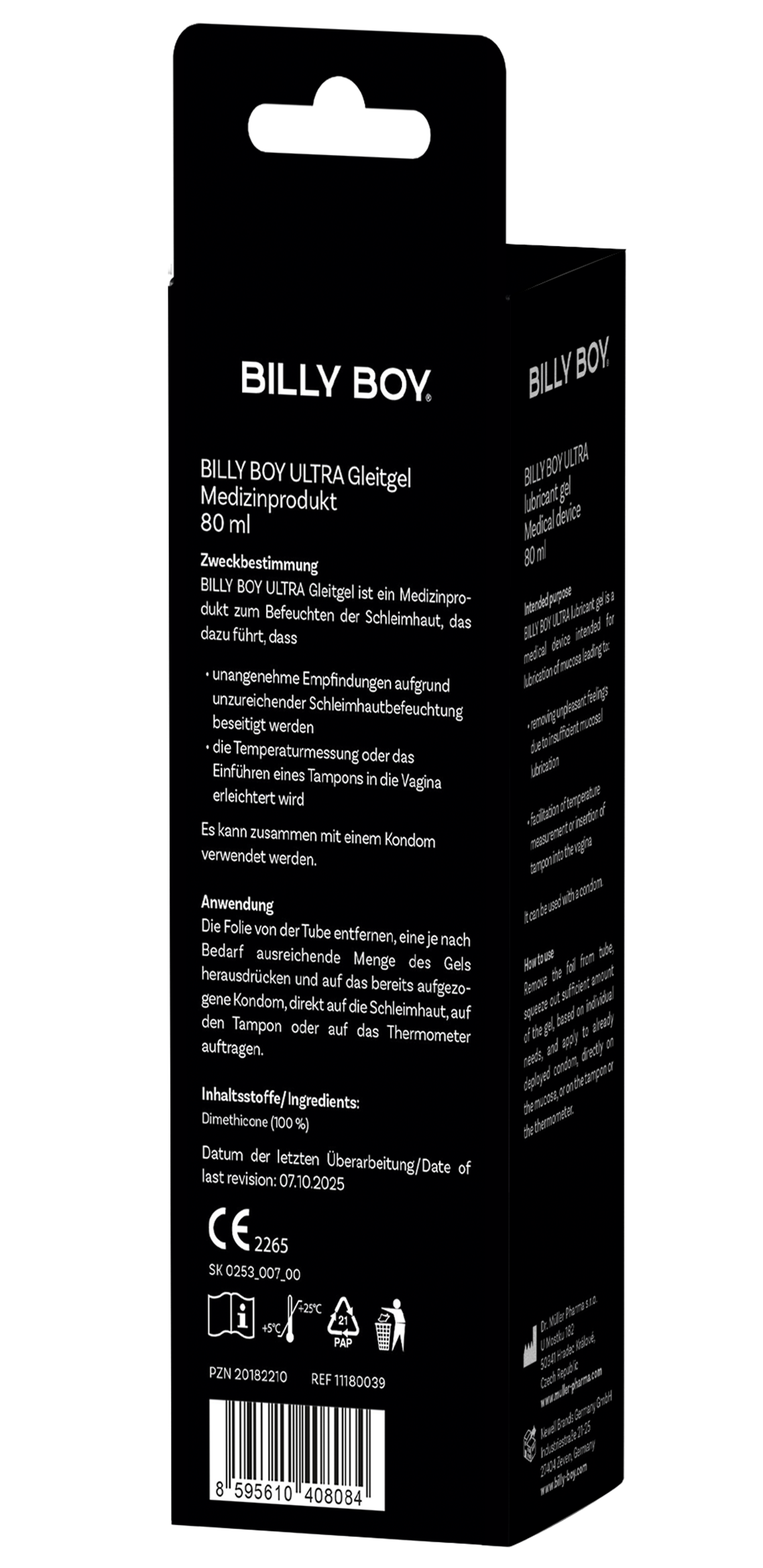 Billy Boy ULRTA Gleitgel 80 ml Verpackung hinten